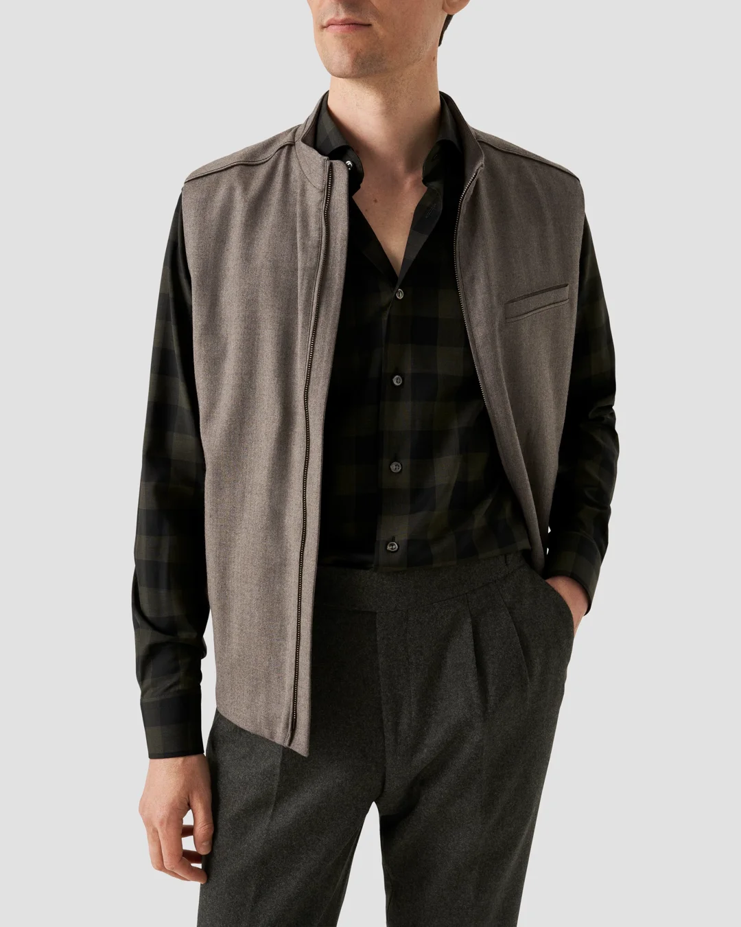Bold Check Merino Wool Shirt - Eton
