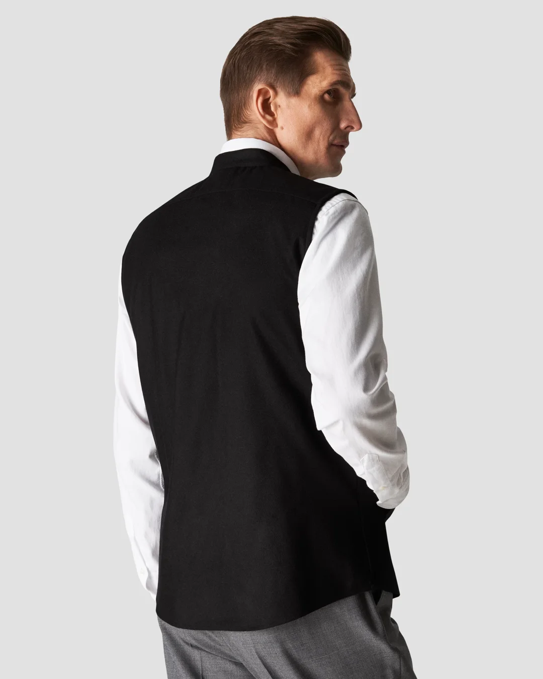 Black Wool-Cashmere Flannel Vest - Eton Black Wool-Cashmere Flannel Vest - Eton