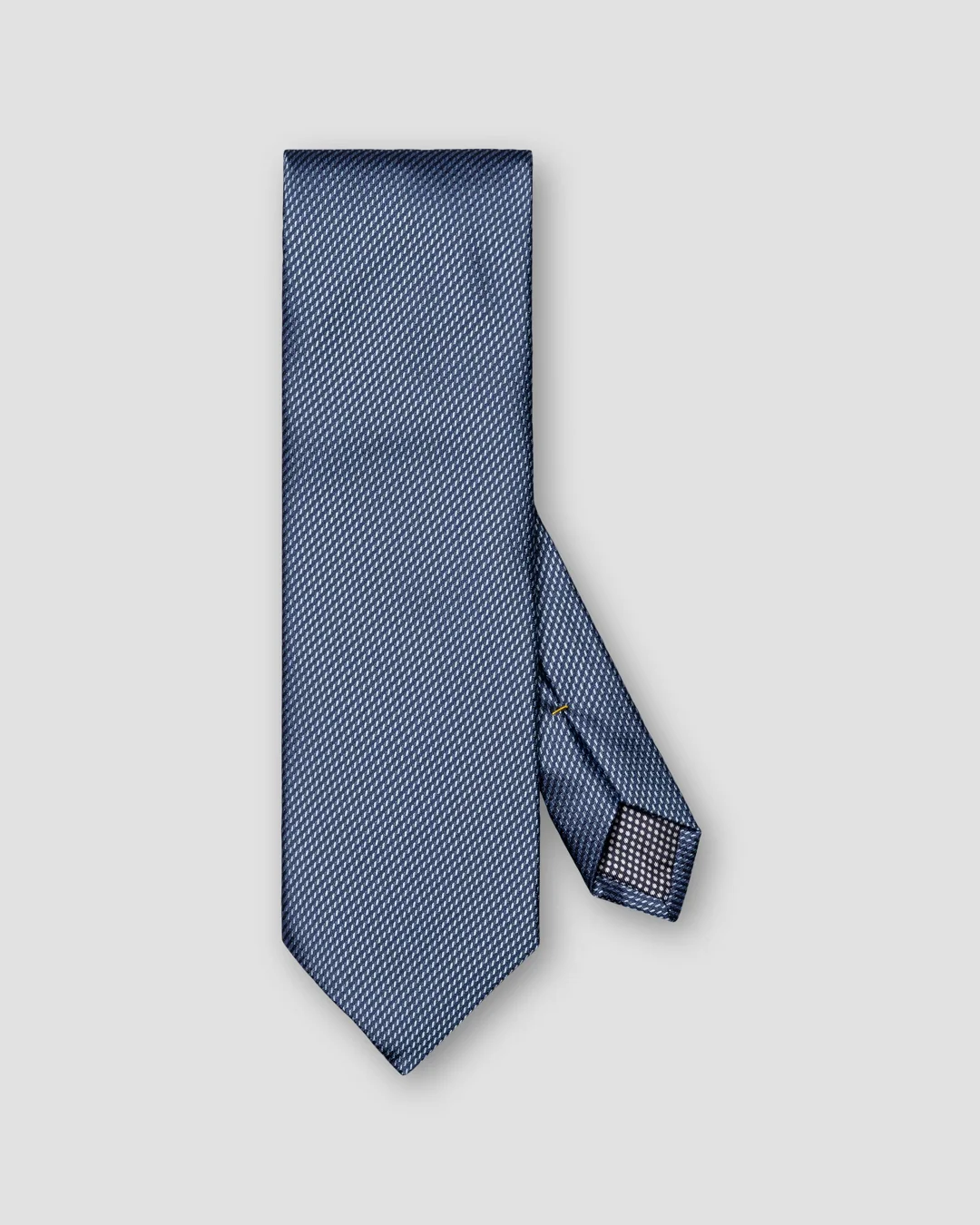 Dark blue semi solid woven silk tie eton