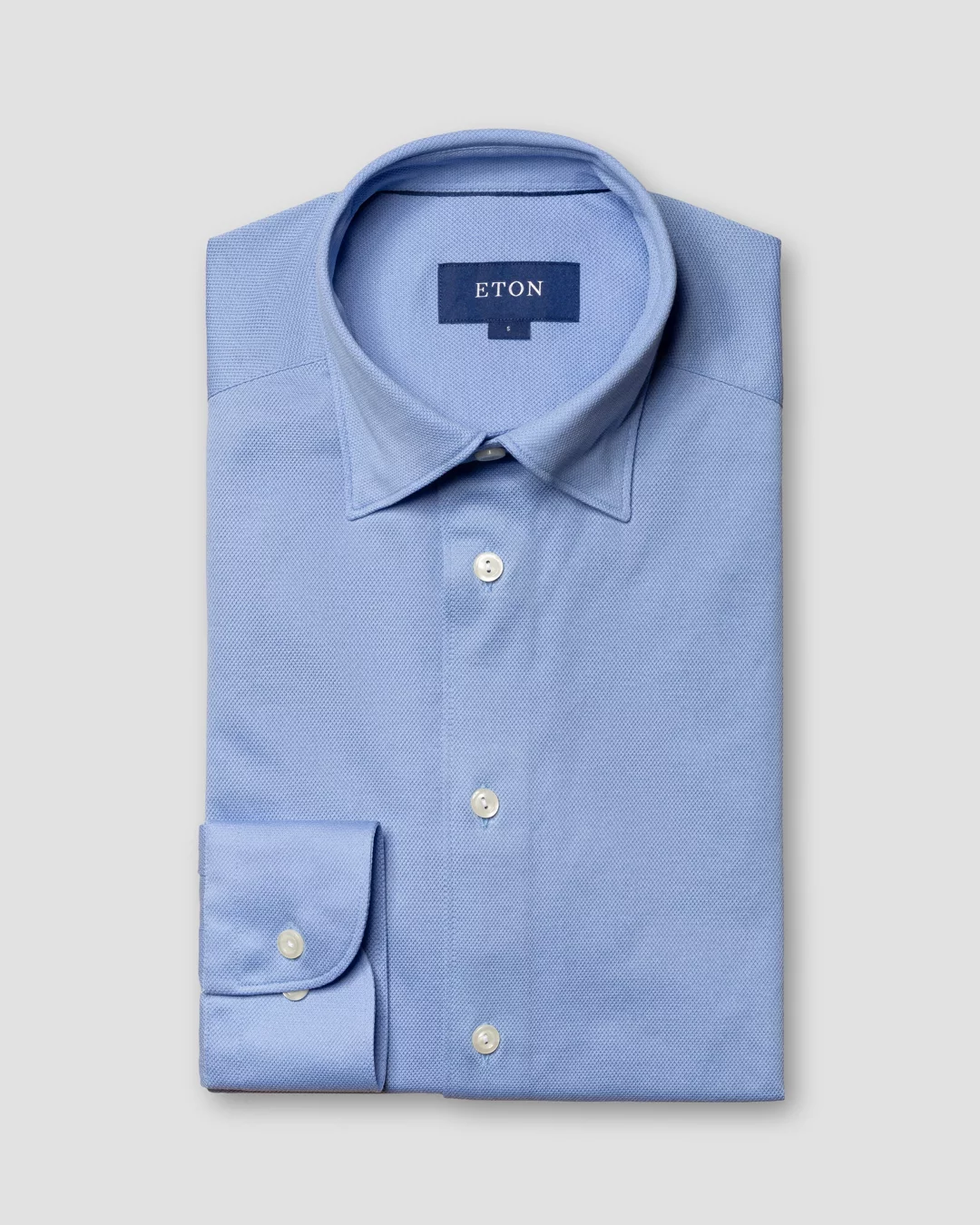 Blue Piqué Shirt - Eton