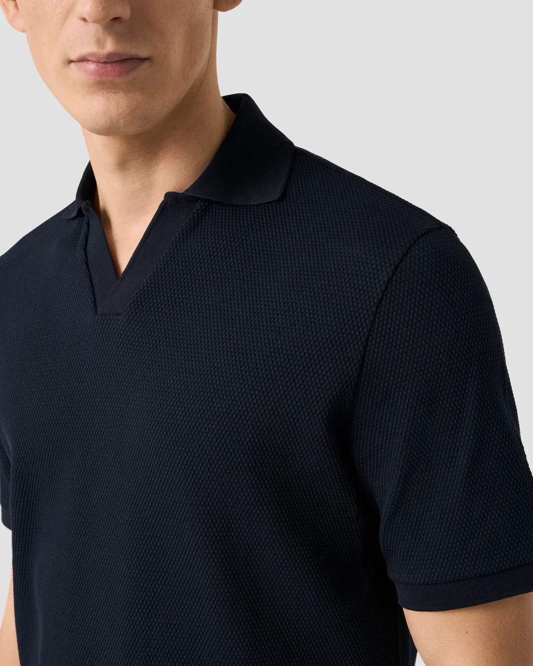 【EXCLUSIVE】O別注Open collar knit shirt Open Collar Knit Polo Shirt - Eton