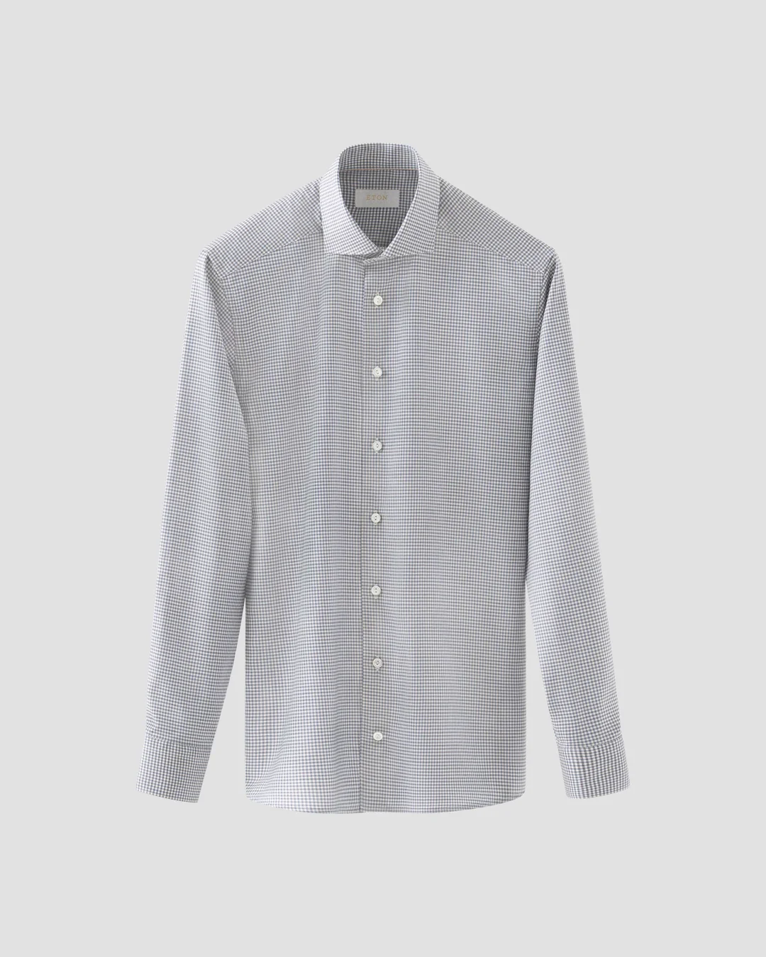 Micro Check Merino Wool Shirt - Eton