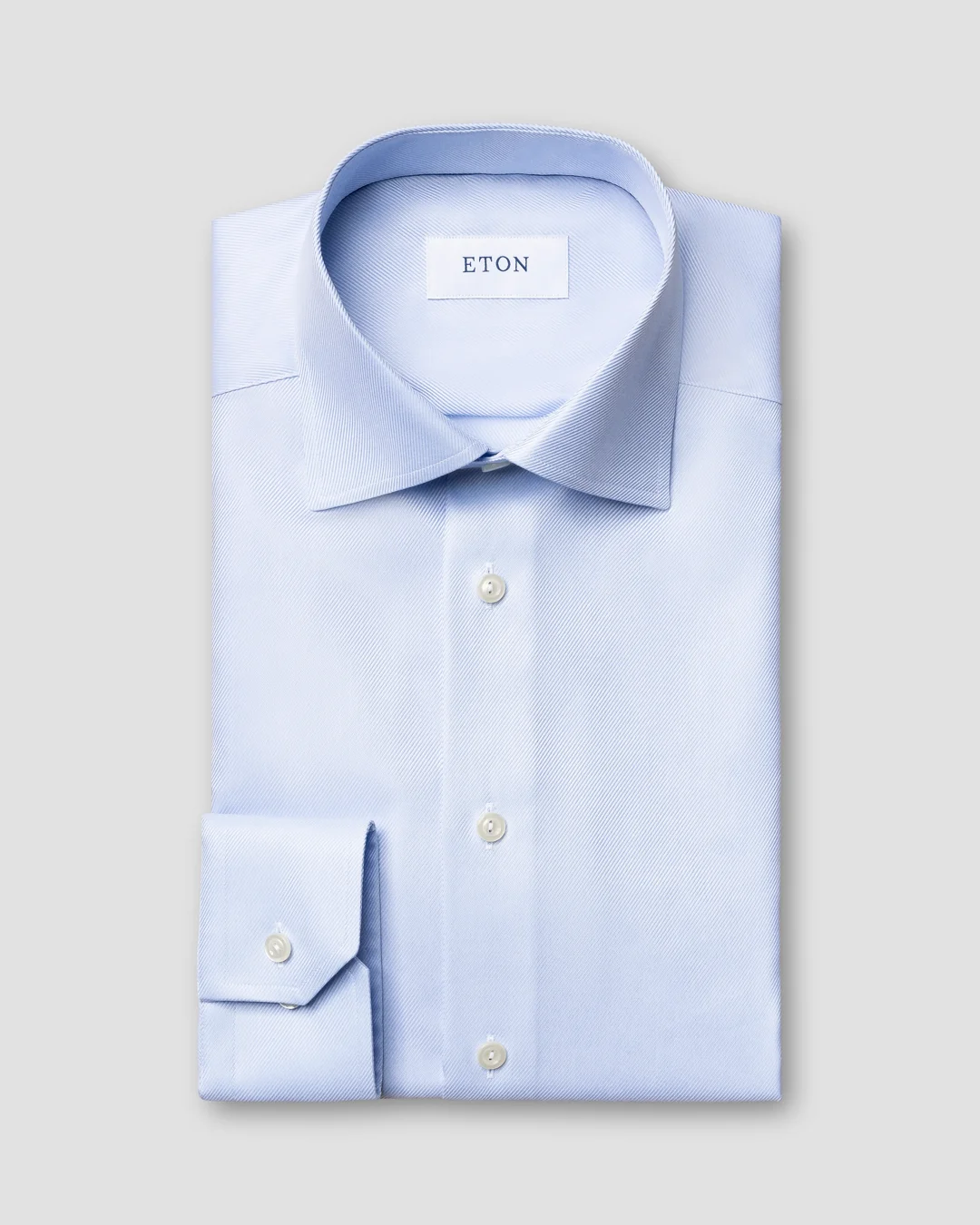 Light Blue Textured Twill Shirt - Super slim fit, 35
