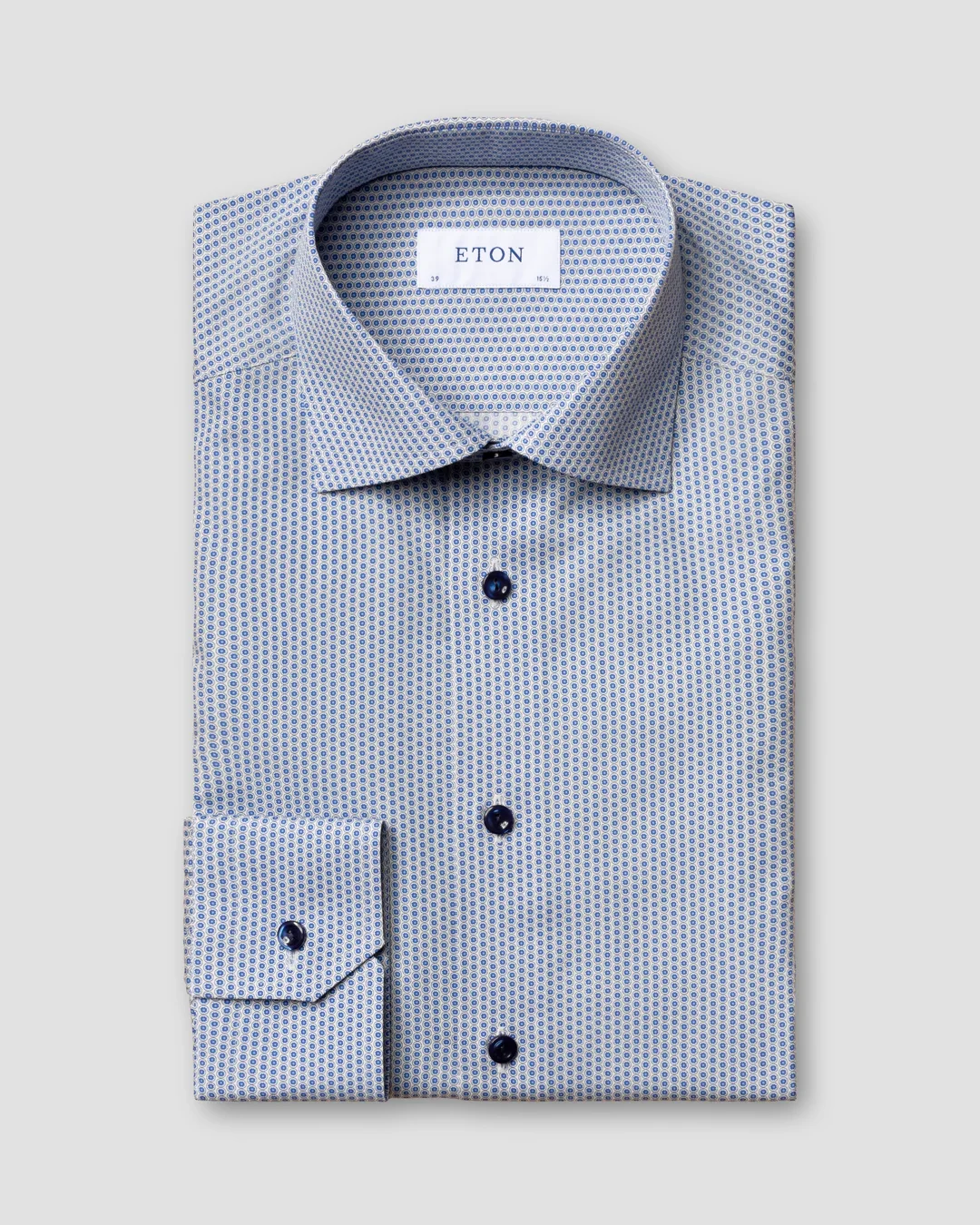 Blue Glass Print Poplin Shirt - Eton