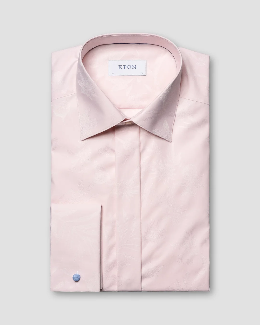 pink pattern dress shirt Cropped Front Tie Dress Shirt