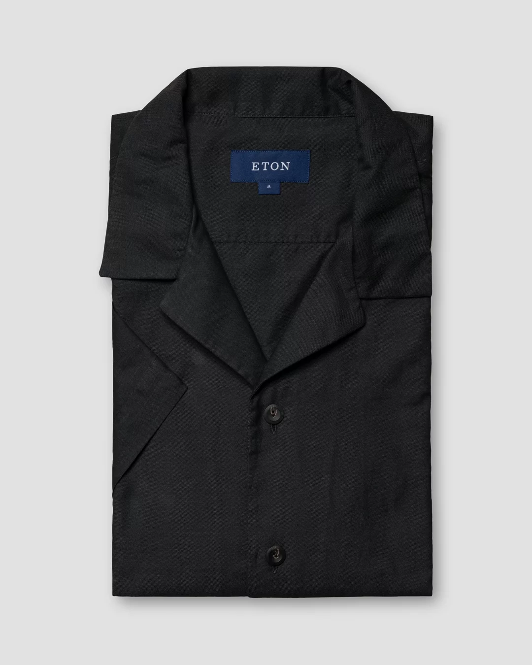 Black Cotton Silk Resort Shirt - Eton