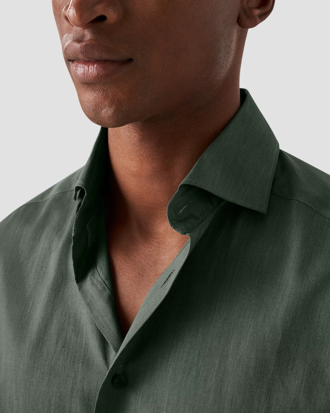 Dark Green Wrinkle Free Flannel Shirt - Eton