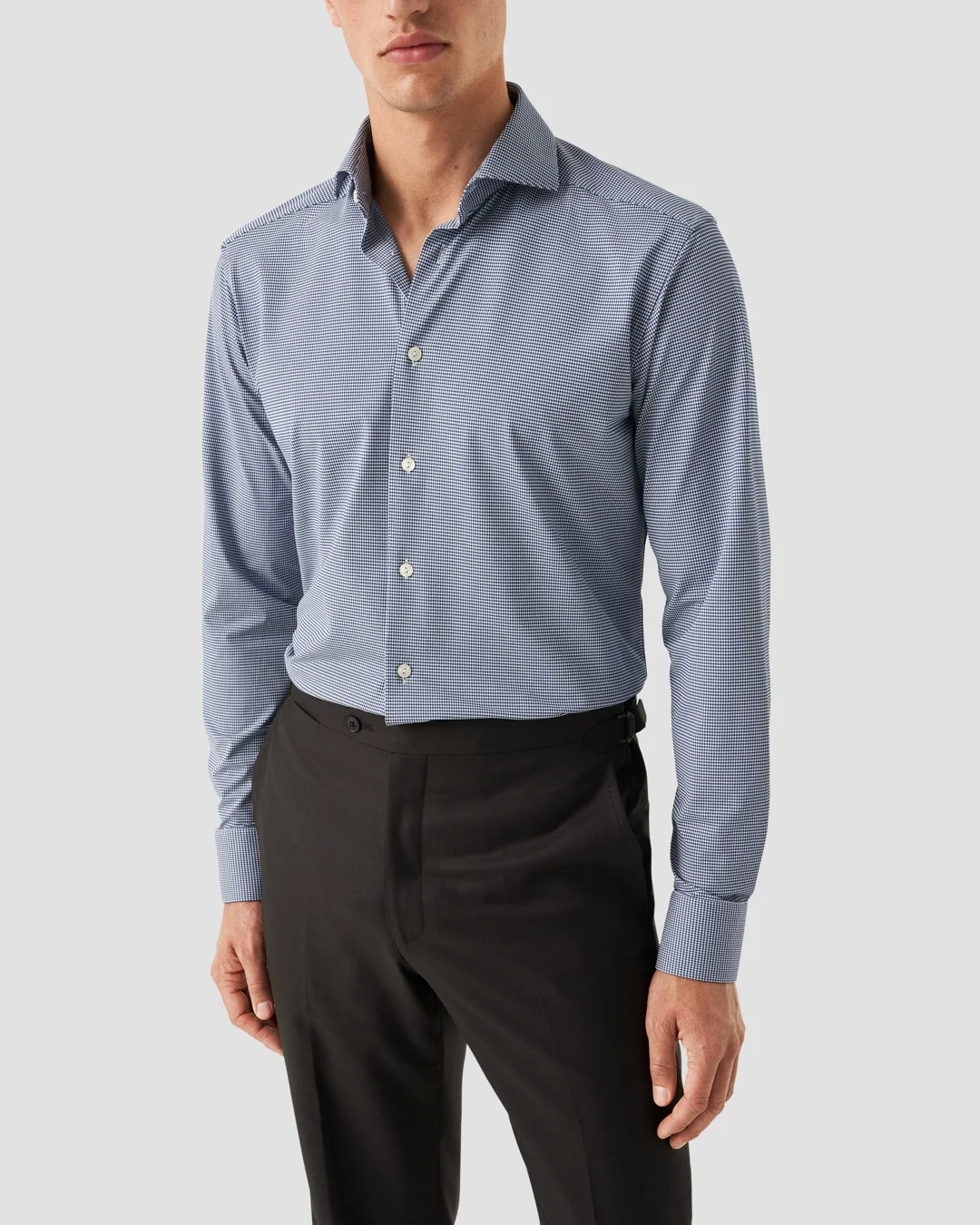 Micro Check Four-Way Strech Shirt - Eton