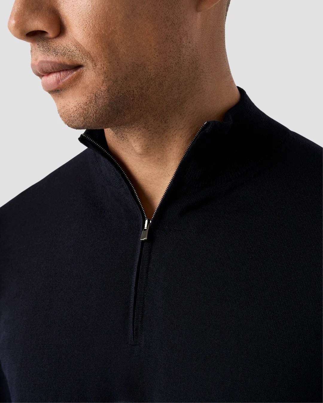 Fine Knit Half Zip Polo - Eton