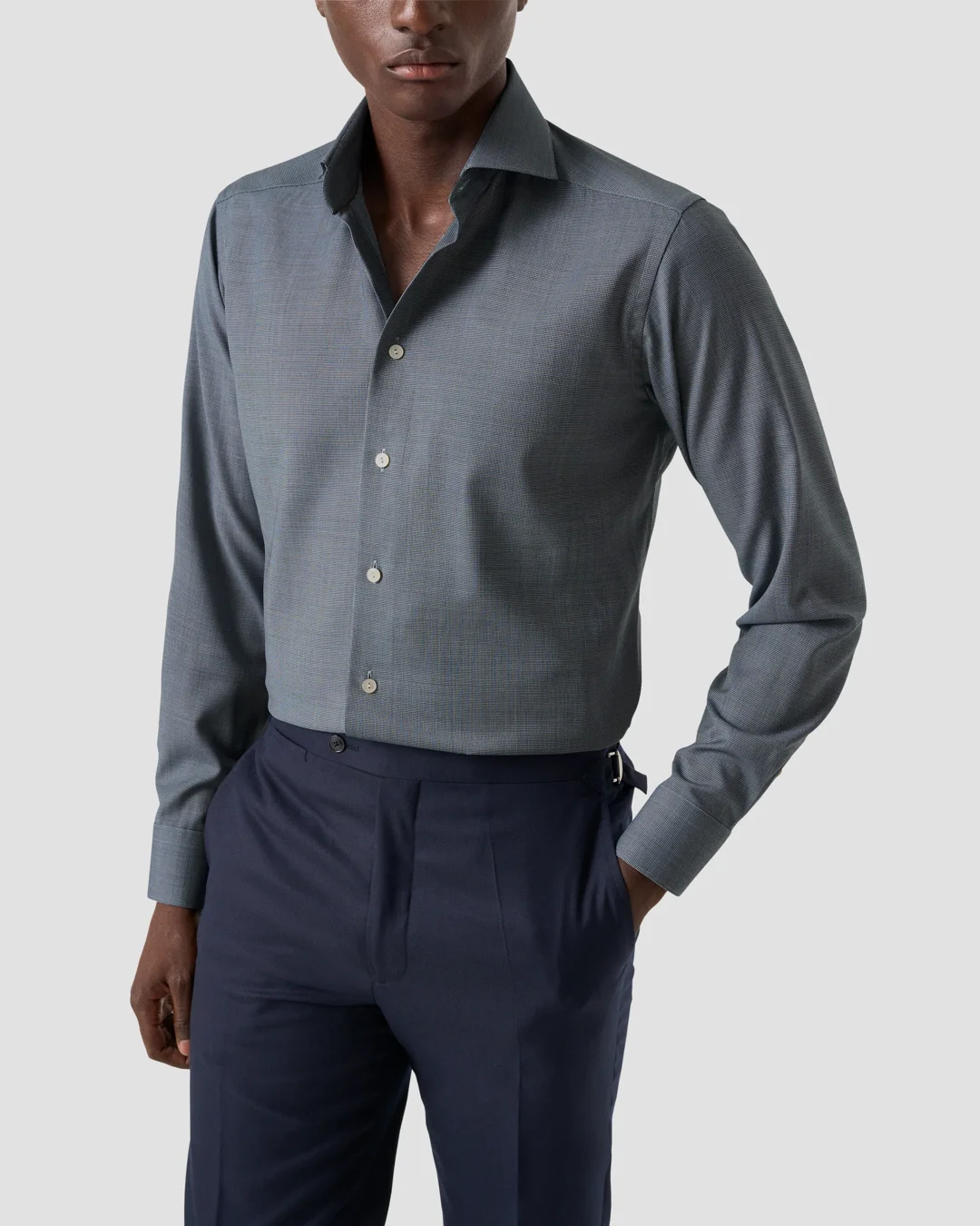 Semi Solid 120 Merino Wool Shirt - Eton