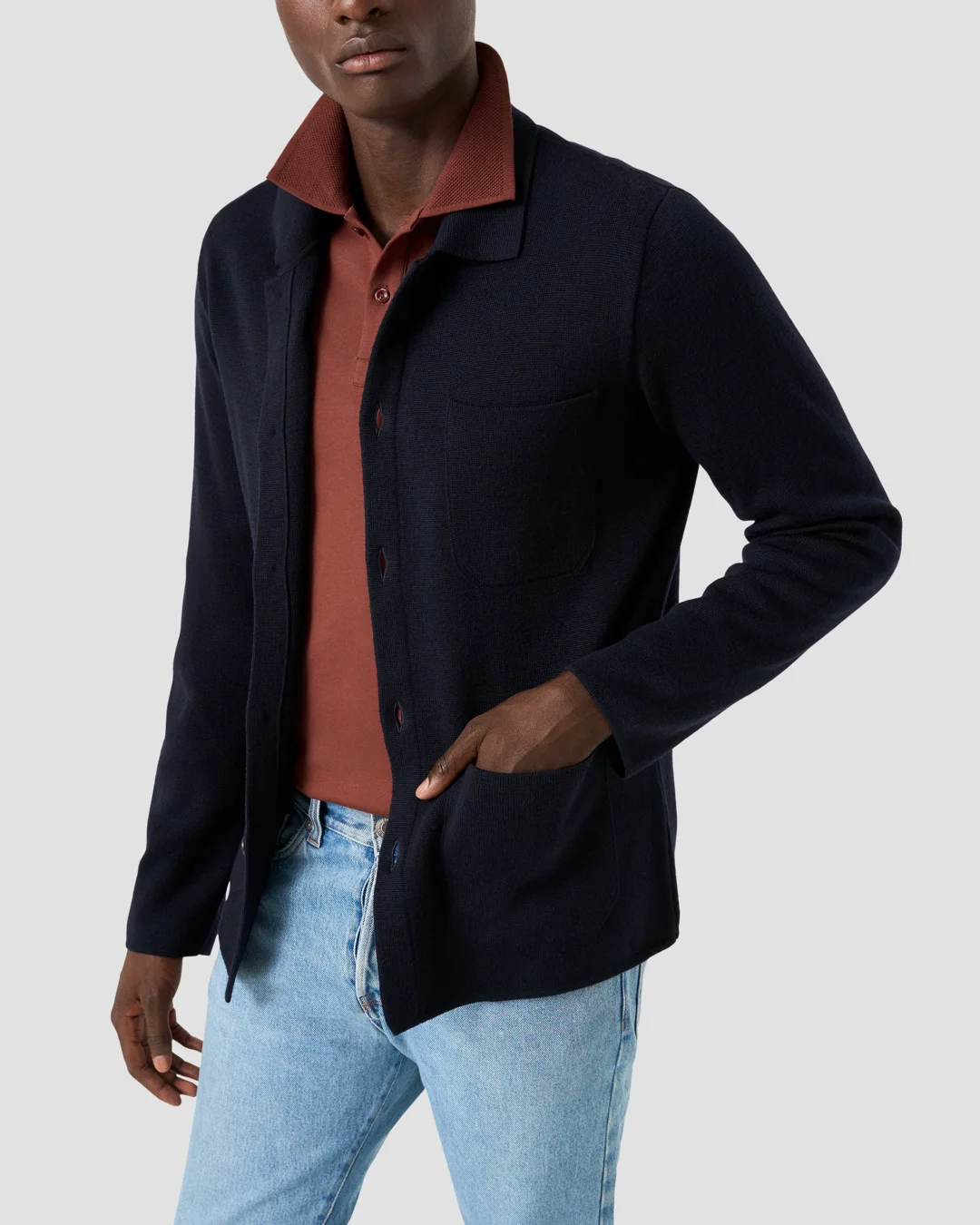 Interlock Knit Polo Sweater - Eton