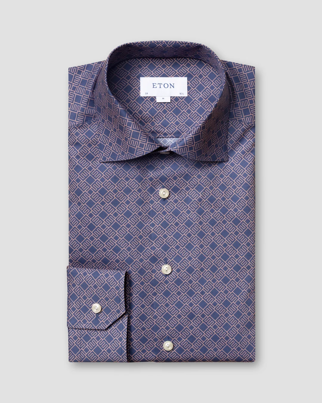 Dark Blue Double-Monogram Shirt - Eton
