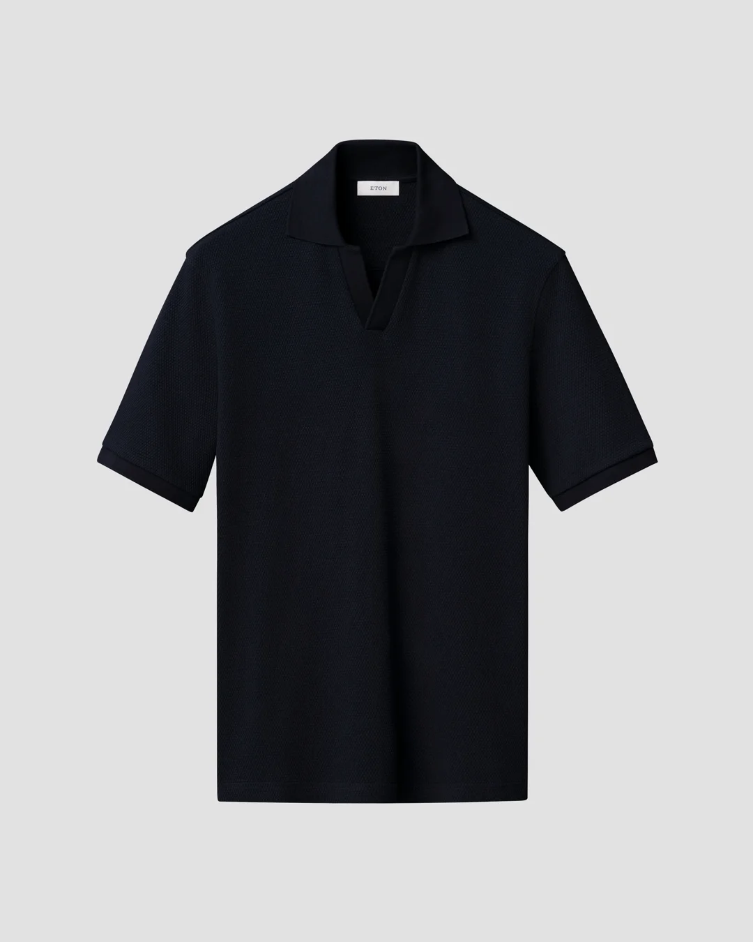 Open Collar Knit Polo Shirt - Eton