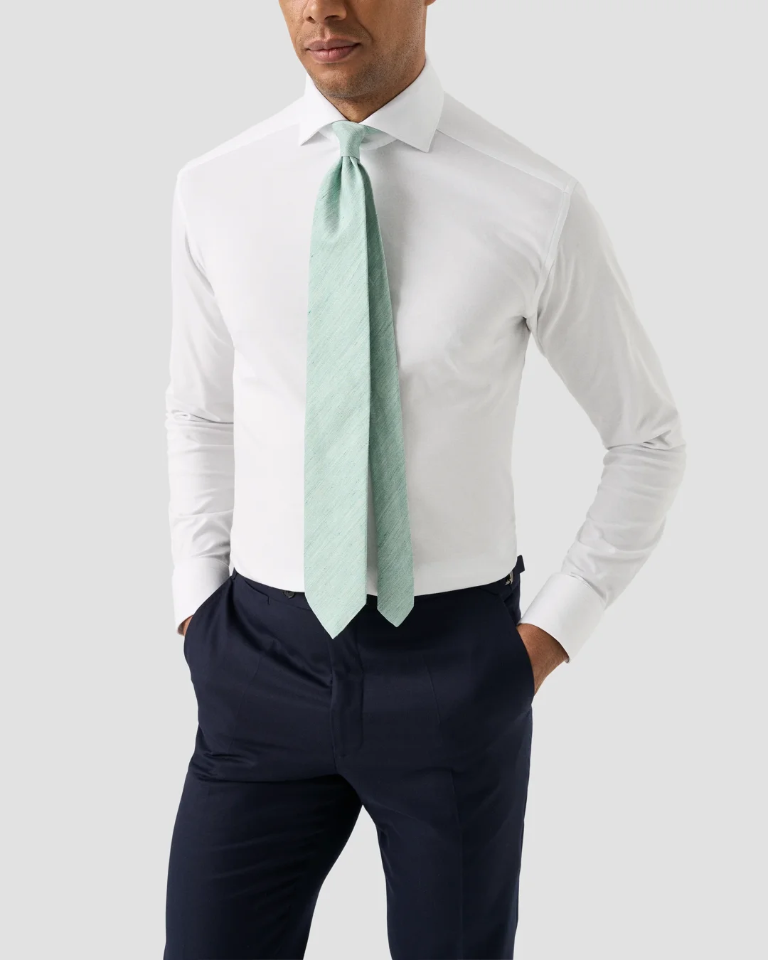 Solid Cotton Four-Way Stretch Shirt - Eton Solid Cotton Four-Way Stretch Shirt - Eton