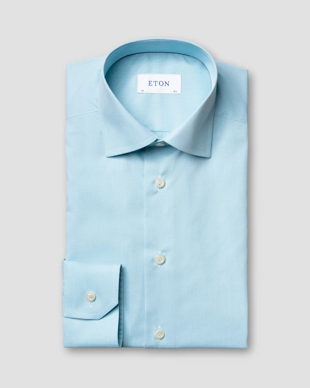 Pastel green shirt – navy details - Eton