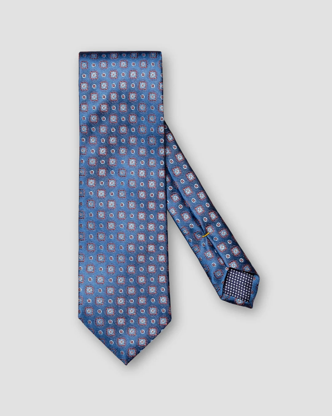 Navy Medallion Silk Tie - Eton