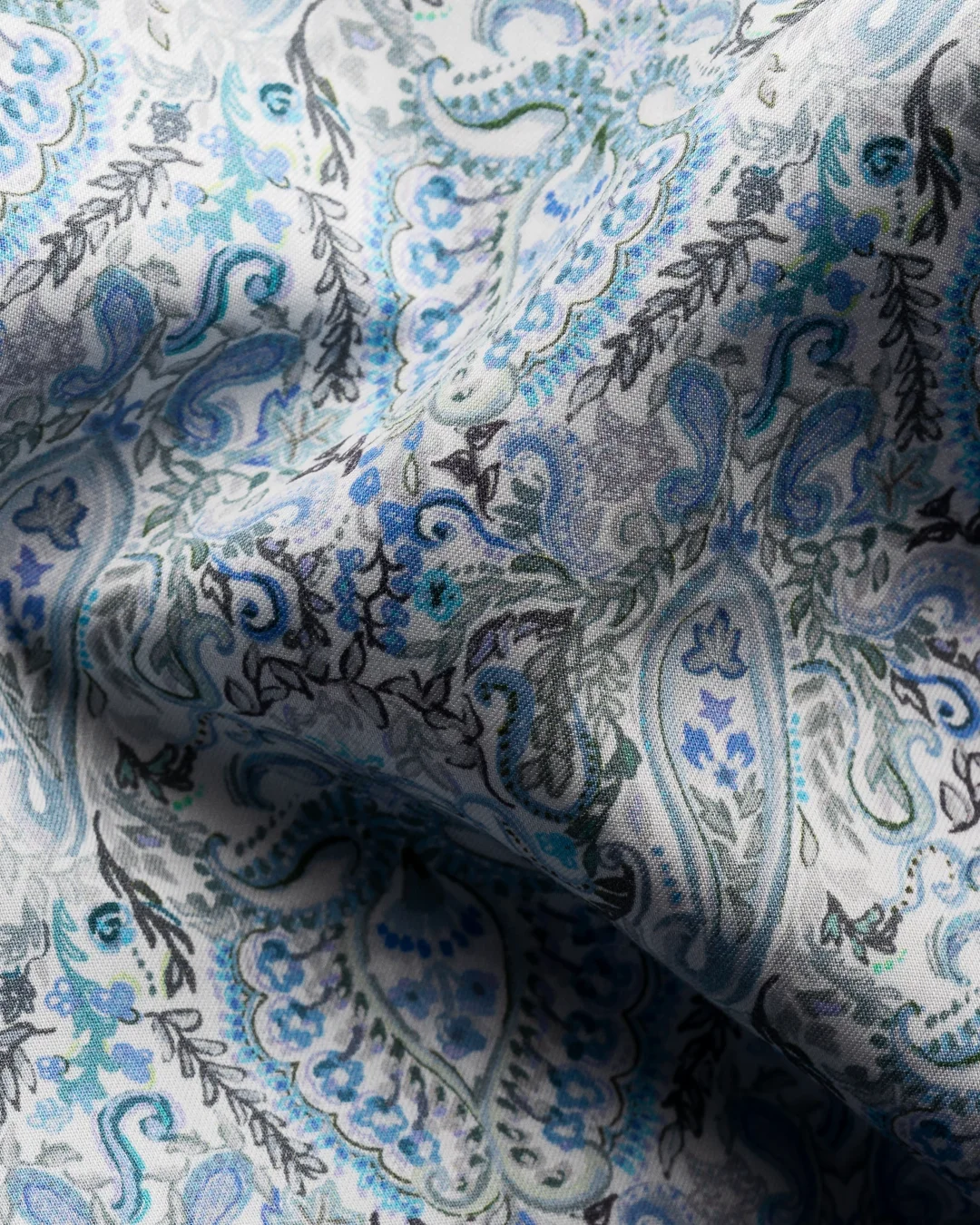 トムCLASSIC SHIRTS-Tencel/PAISLEY Blue Paisley Print Cotton & TENCEL™ Lyocell Shirt - Eton