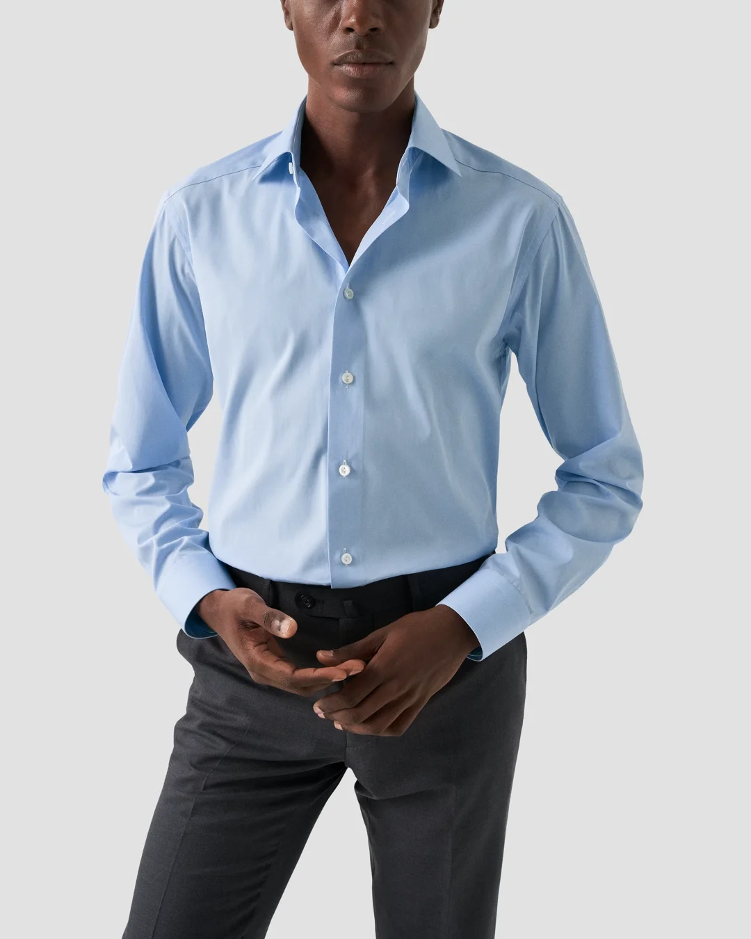 Light Blue Fine Poplin Shirt - Eton Light Blue Fine Poplin Shirt - Eton