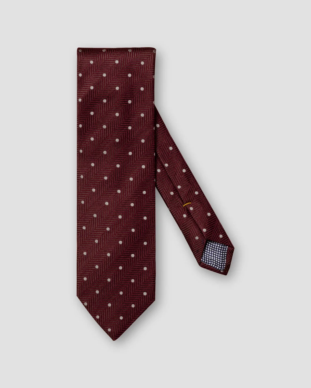 Burgundy Polka Dot Wool–silk Tie - Eton