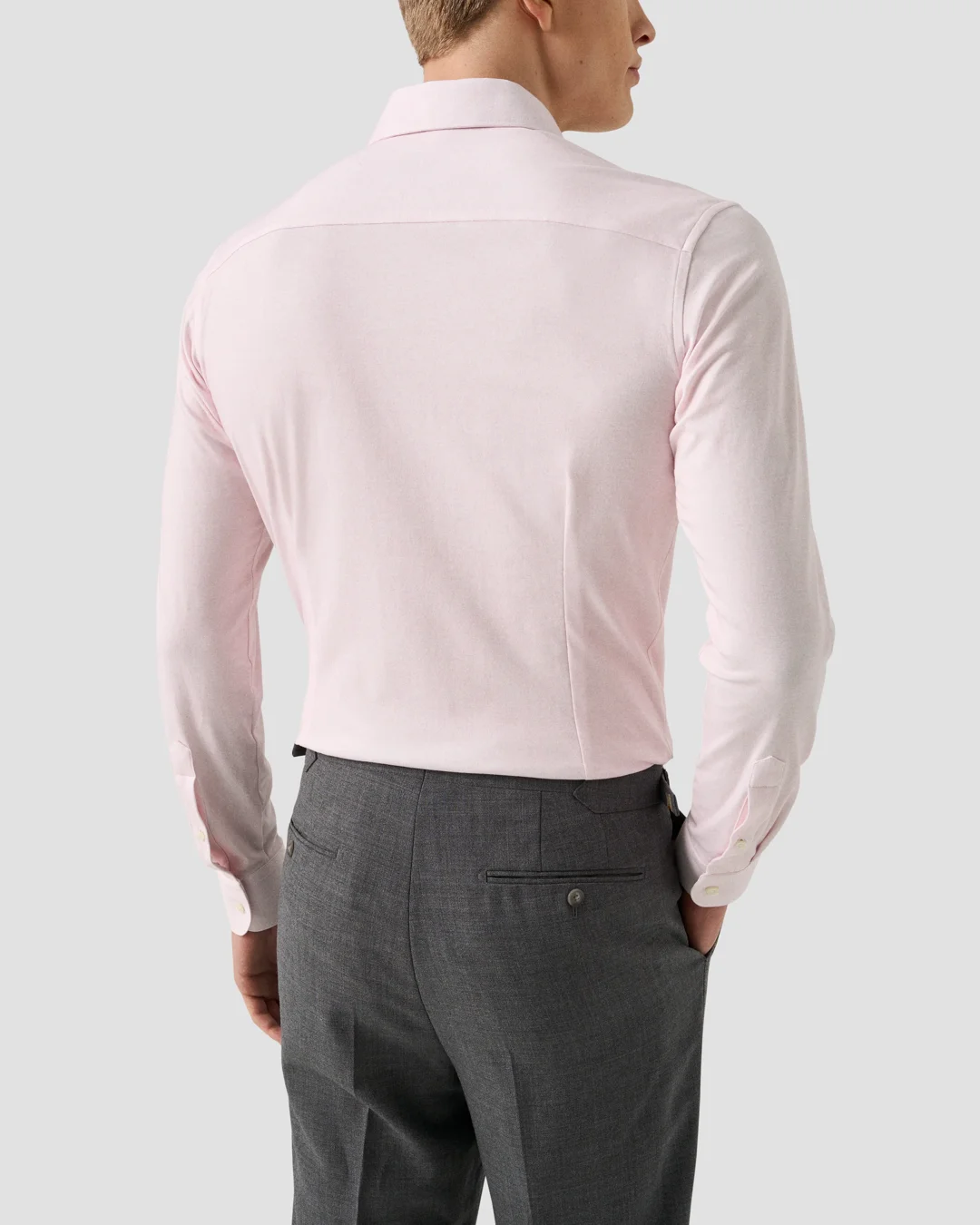 Pink Solid Cotton Four-Way Stretch Shirt - Eton