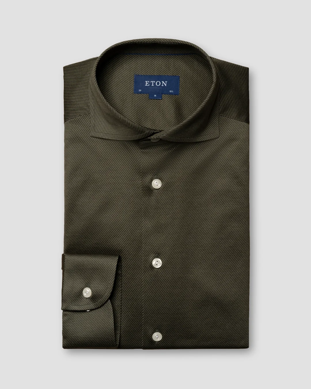 Dark Green Filo di Scozia Knitted Shirt - Eton