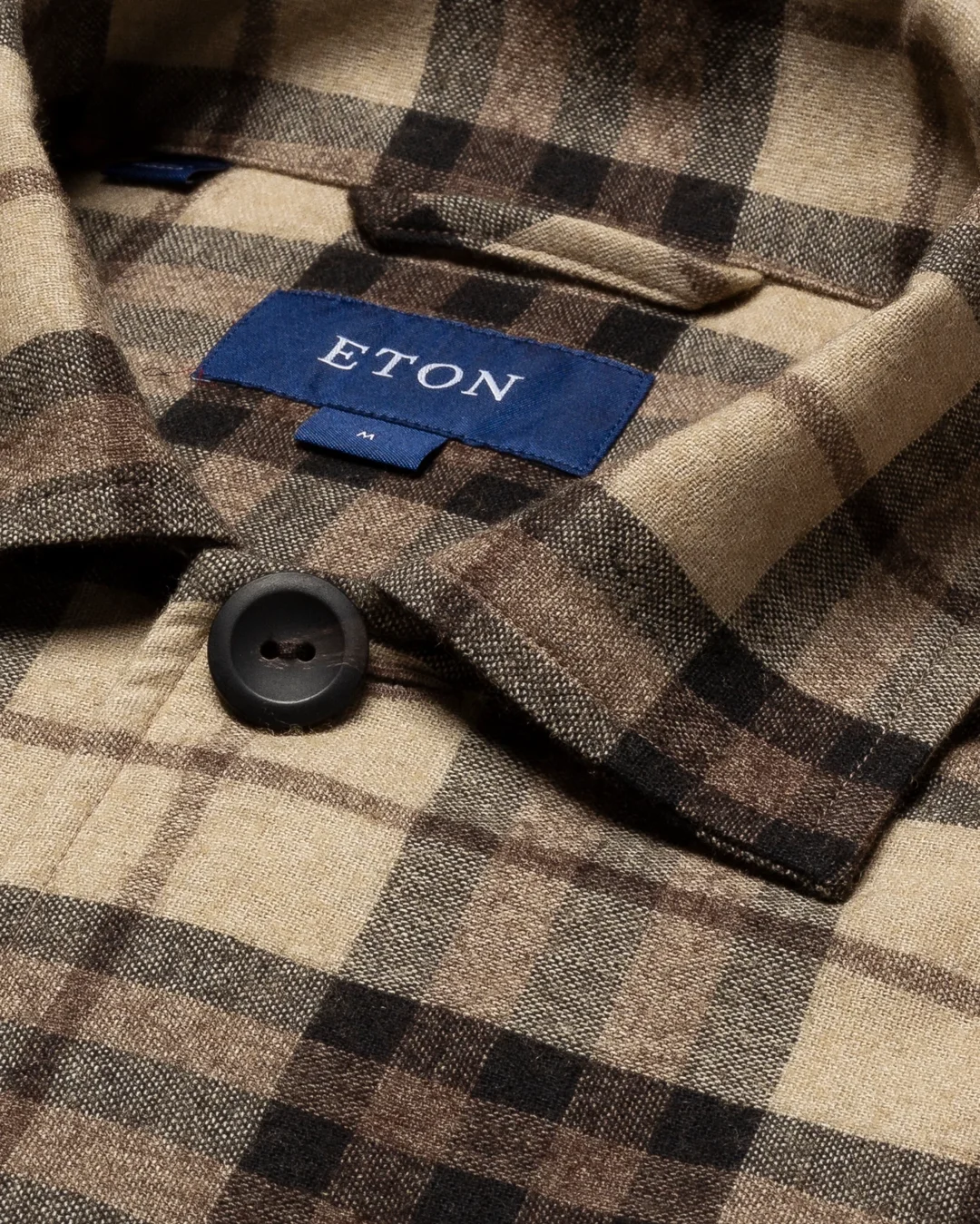 Brown Checked Cotton–wool-cashmere Overshirt - Eton