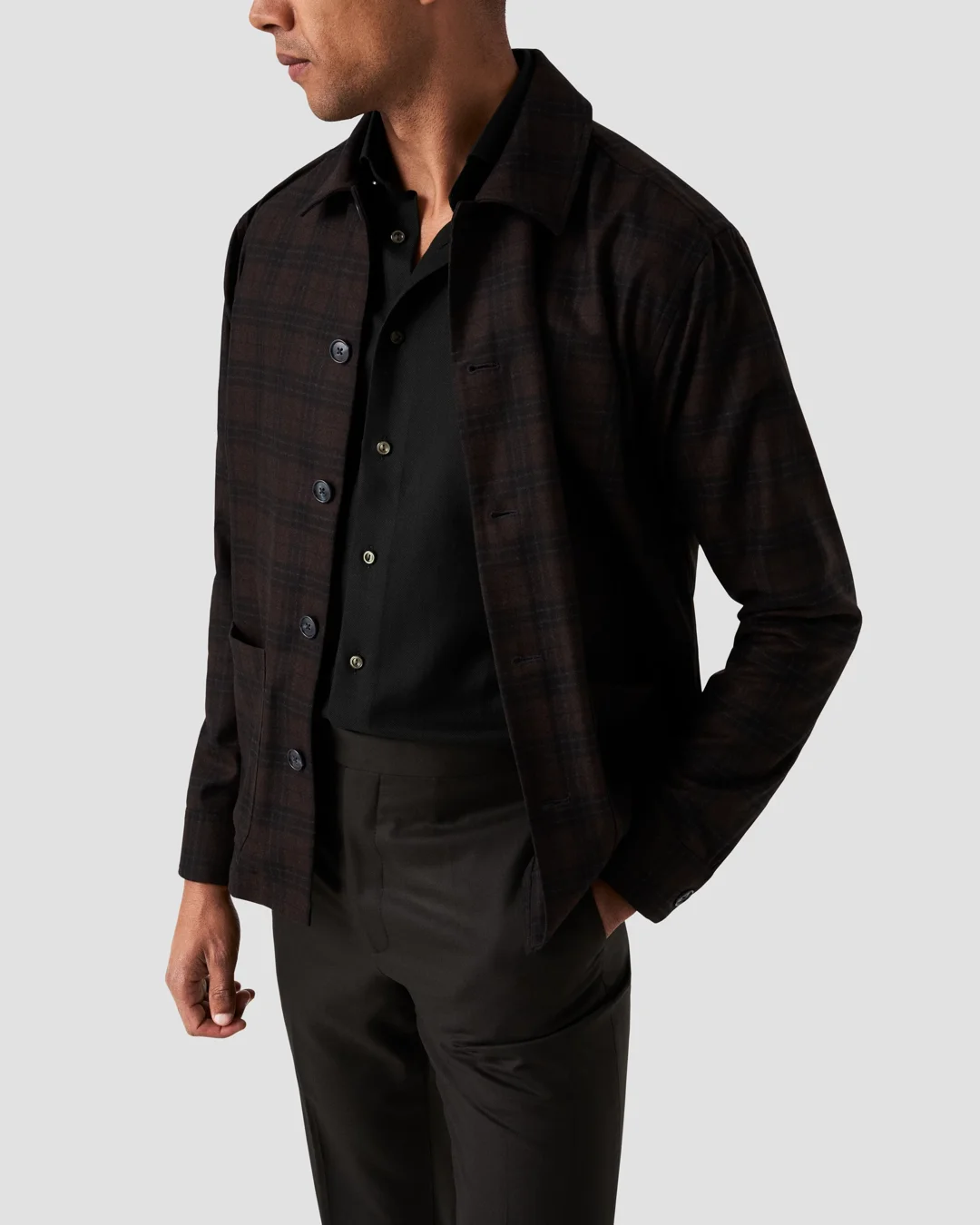 Solid Cotton Cashmere Silk Shirt - Eton