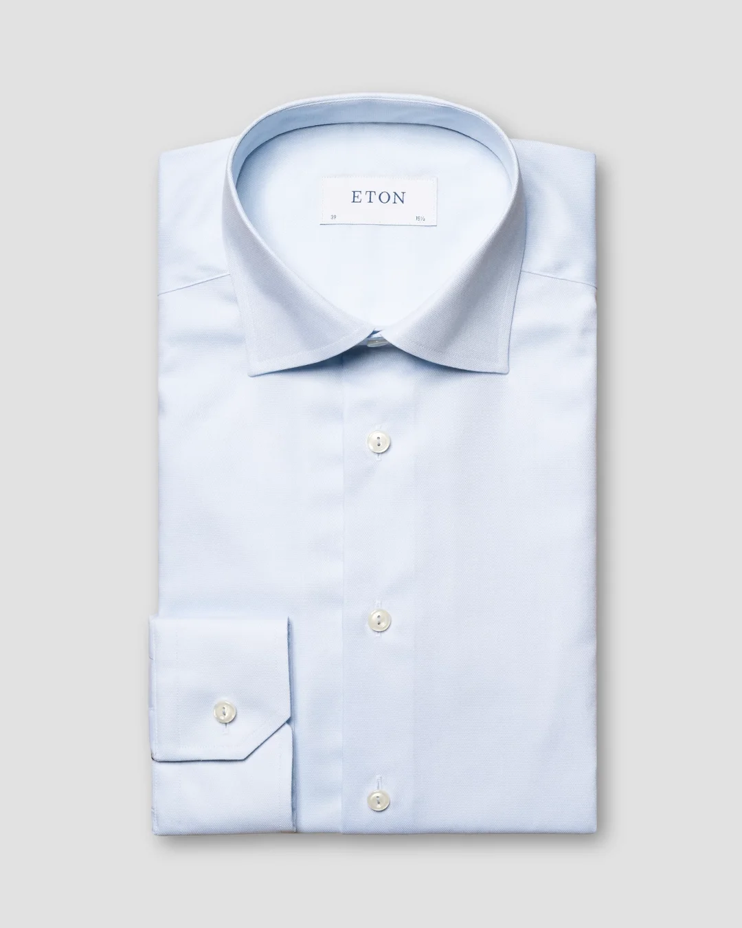 Light Blue Diamond Structured Twill Shirt - Eton