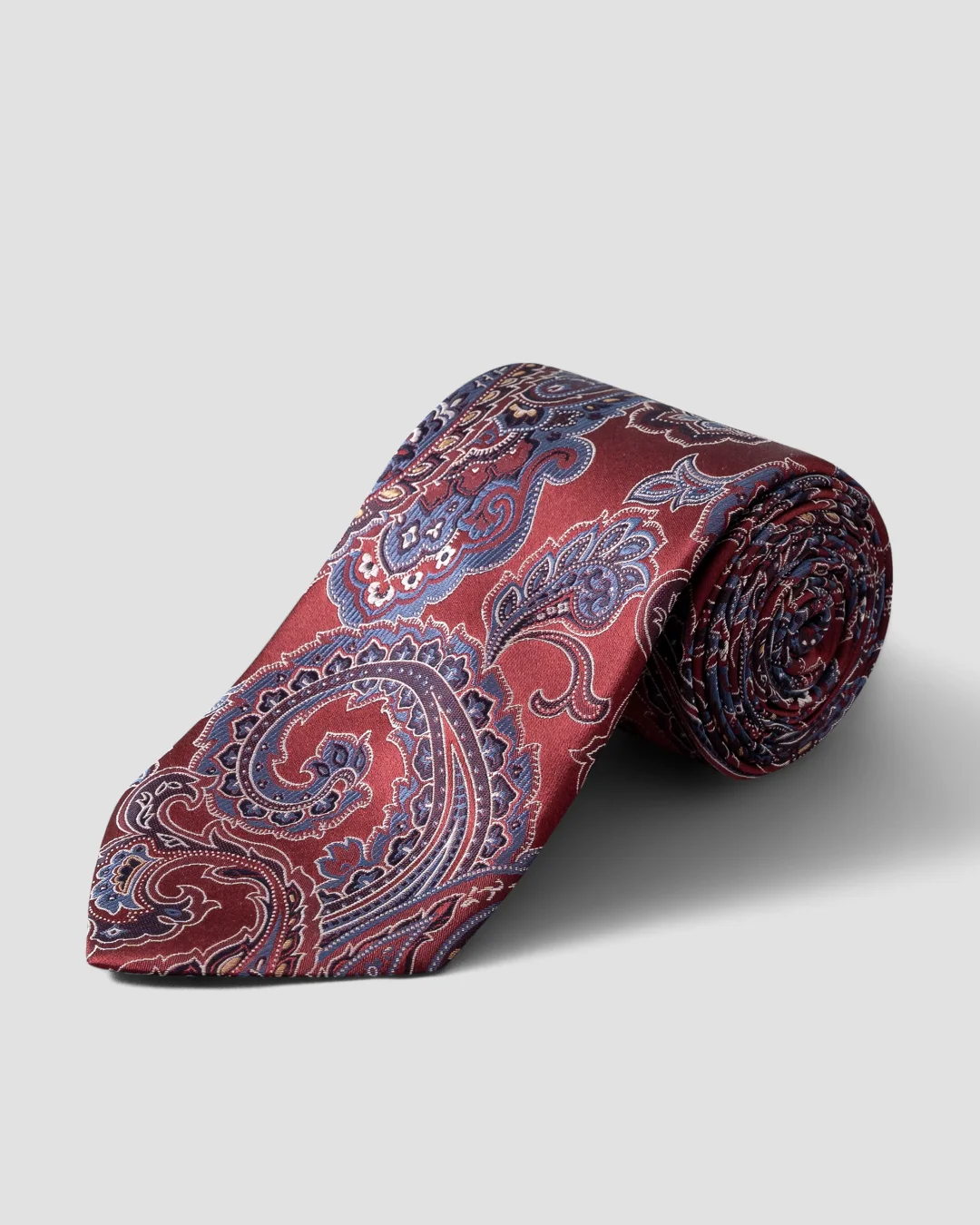 Red Jacquard Paisley Tie - Eton