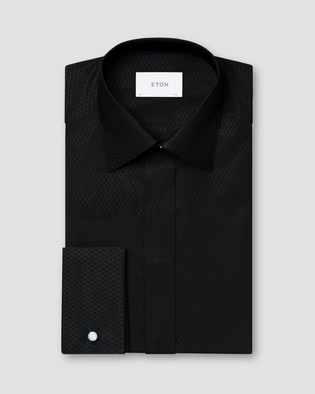 black-check-fly-front-