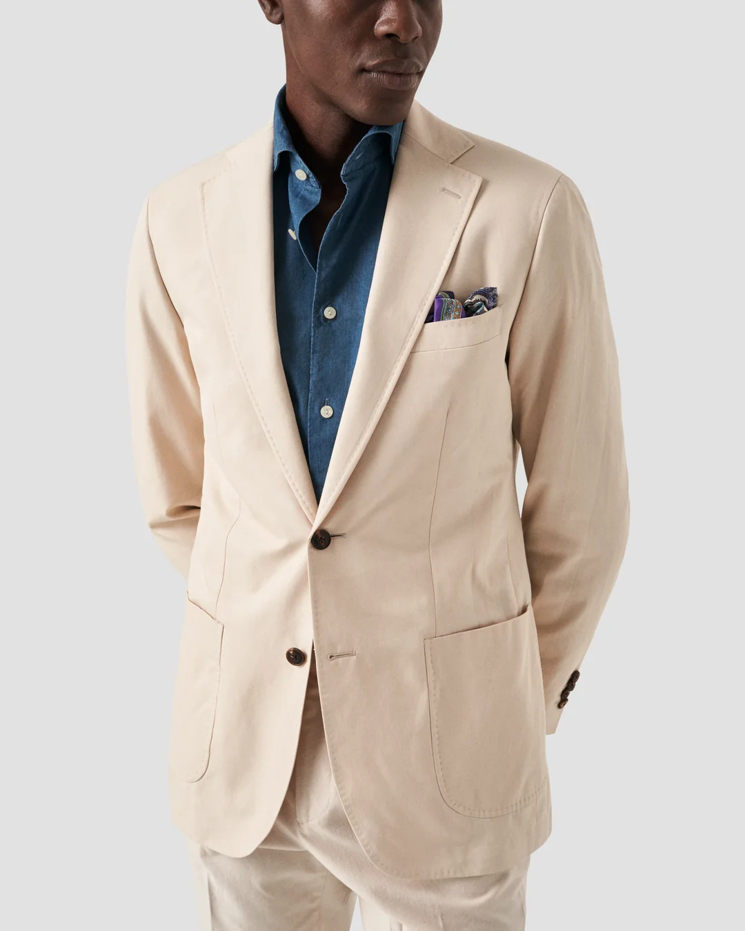 Mid Blue Denim Shirt - Eton