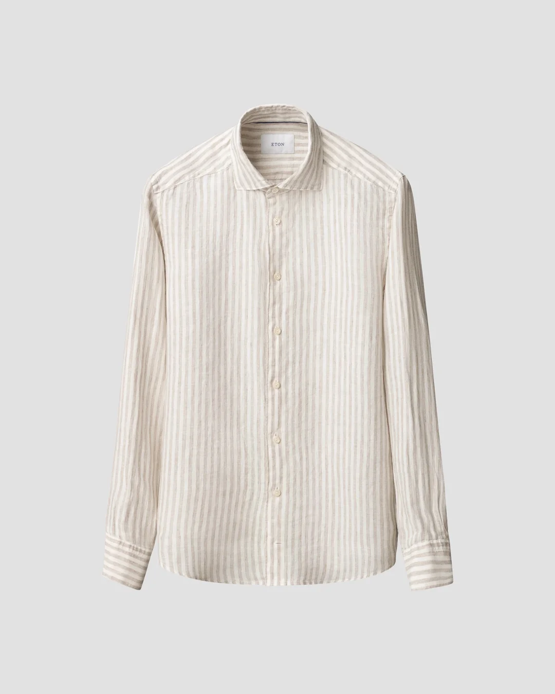 Striped Linen Twill Shirt - Eton Striped Linen Twill Shirt - Eton