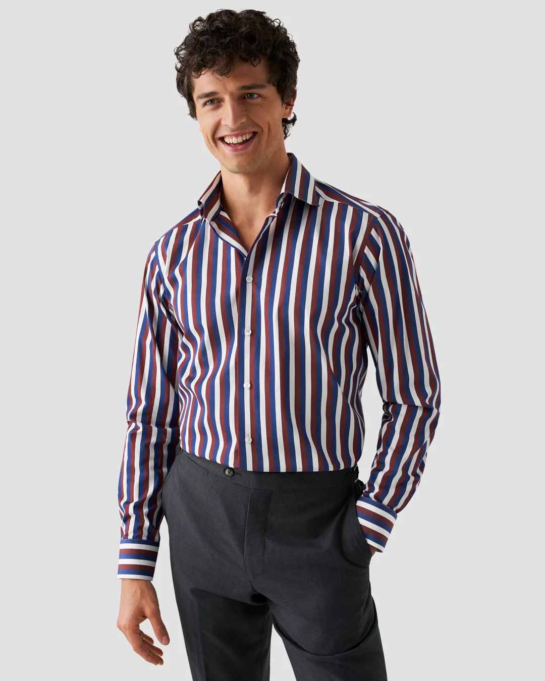Tenderloin ネイビー ストライプ 長袖シャツ ZARA ザラ 長袖シャツ USA M ネイビーストライプ ホリゾンタル