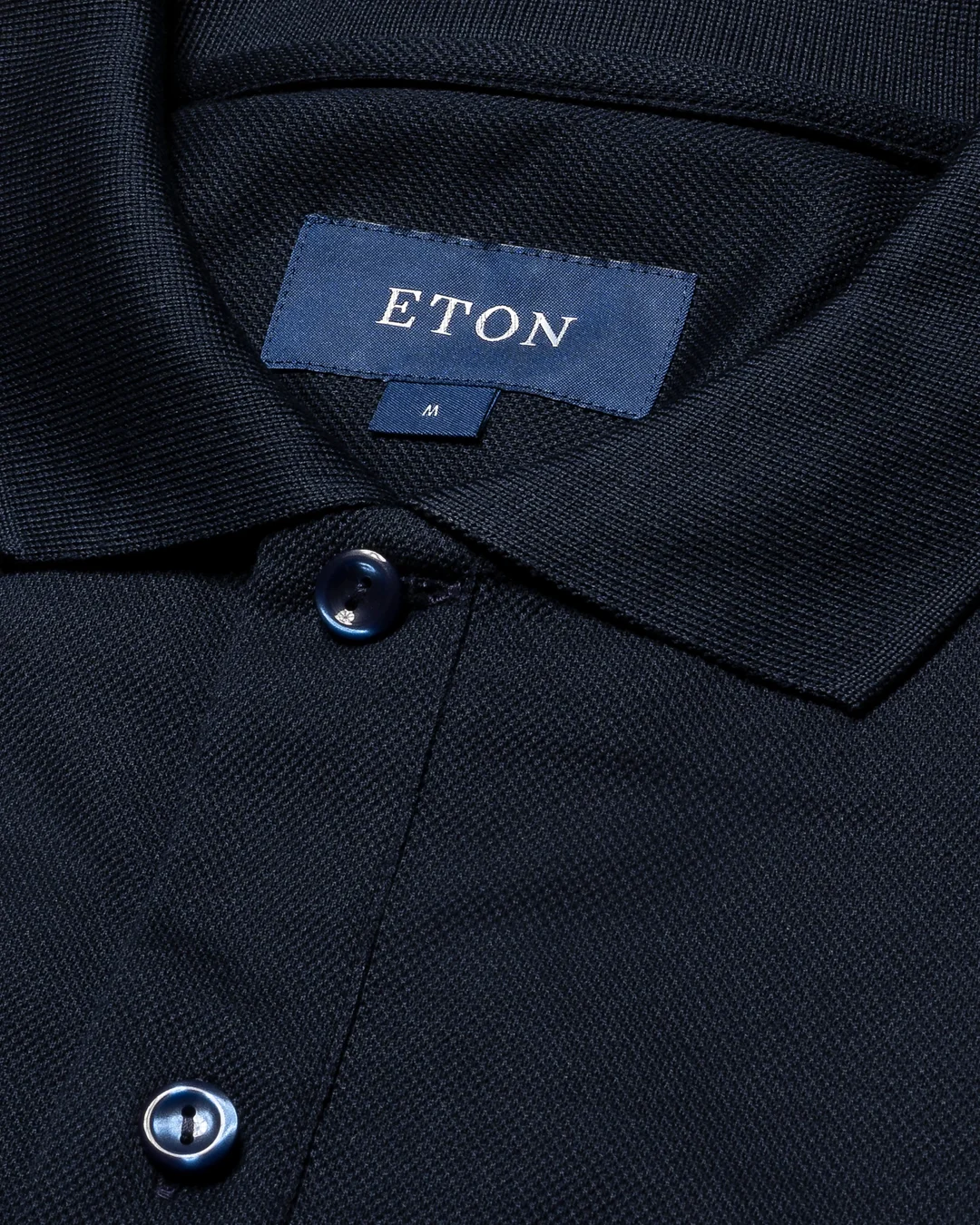 Navy Filo di Scozia Piqué Polo Shirt - Short Sleeve - Eton