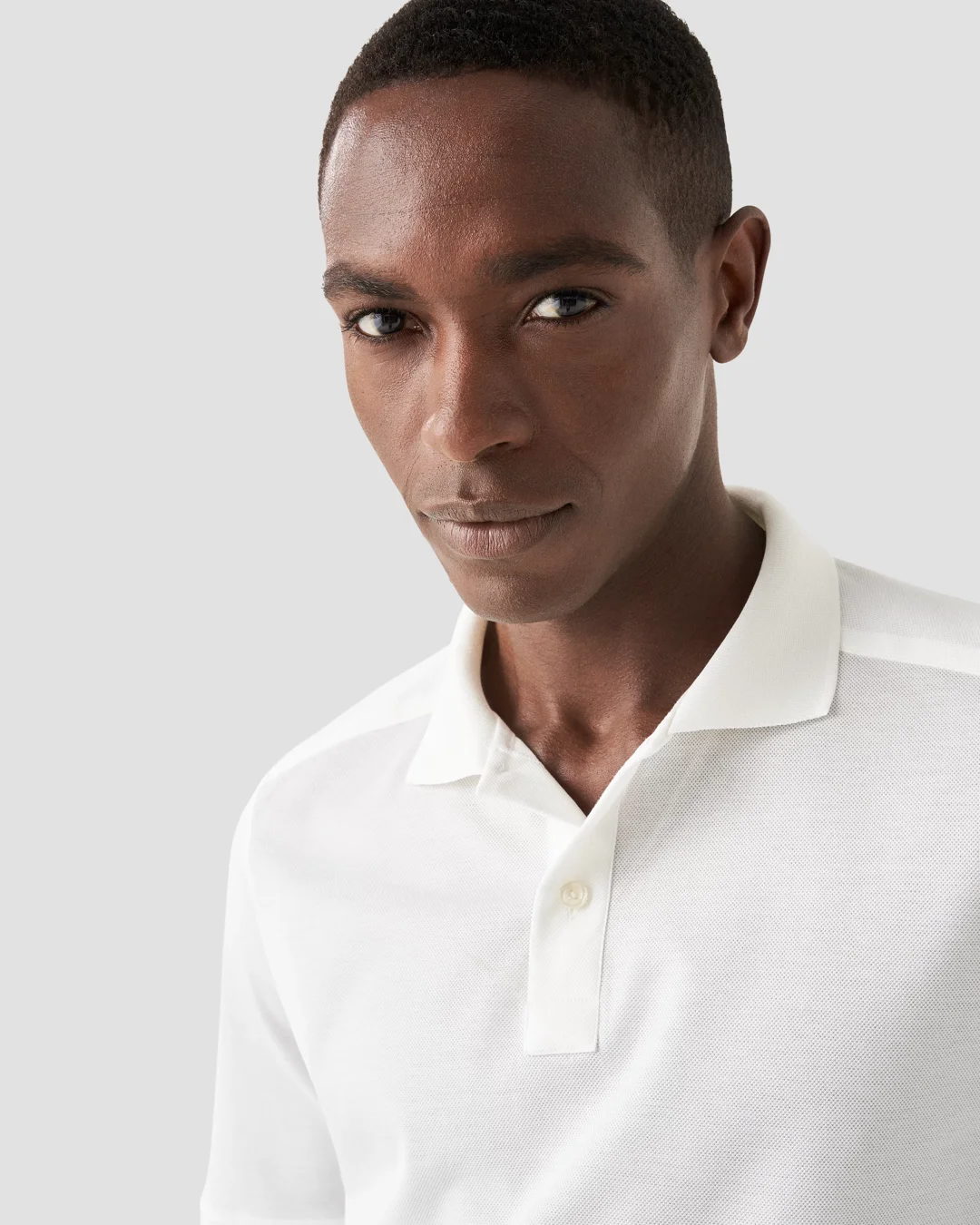 White Filo di Scozia Piqué Polo Shirt - Short Sleeve - Eton