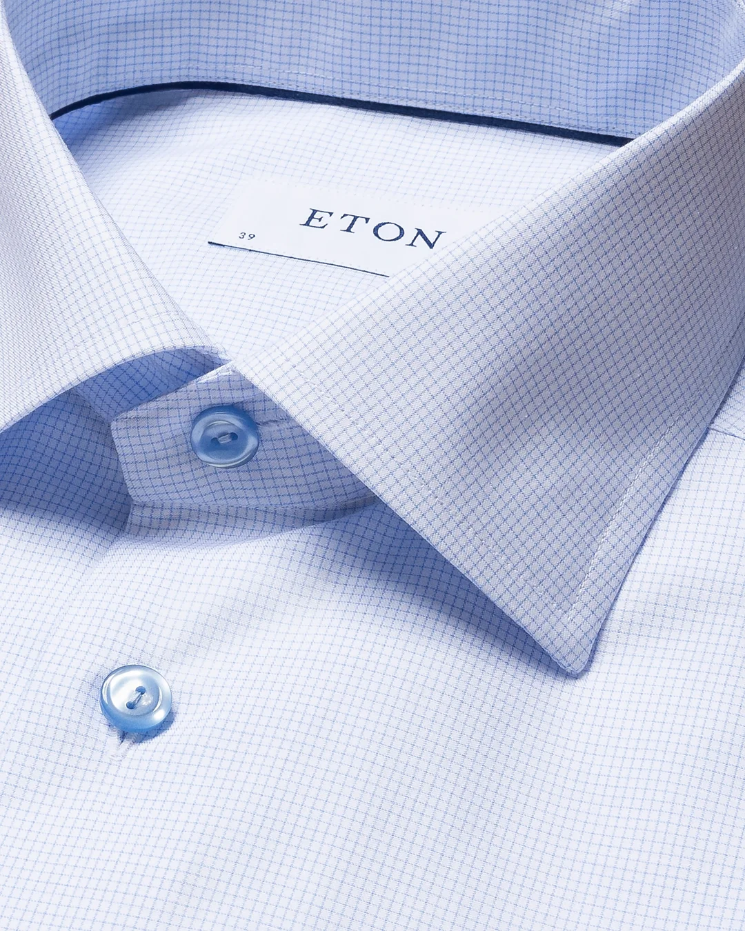 Blue Micro Check Shirt - Eton