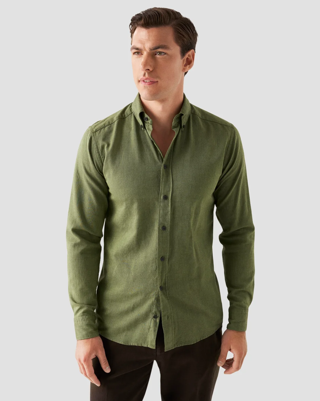 Dark Green Flannel Shirt - Eton