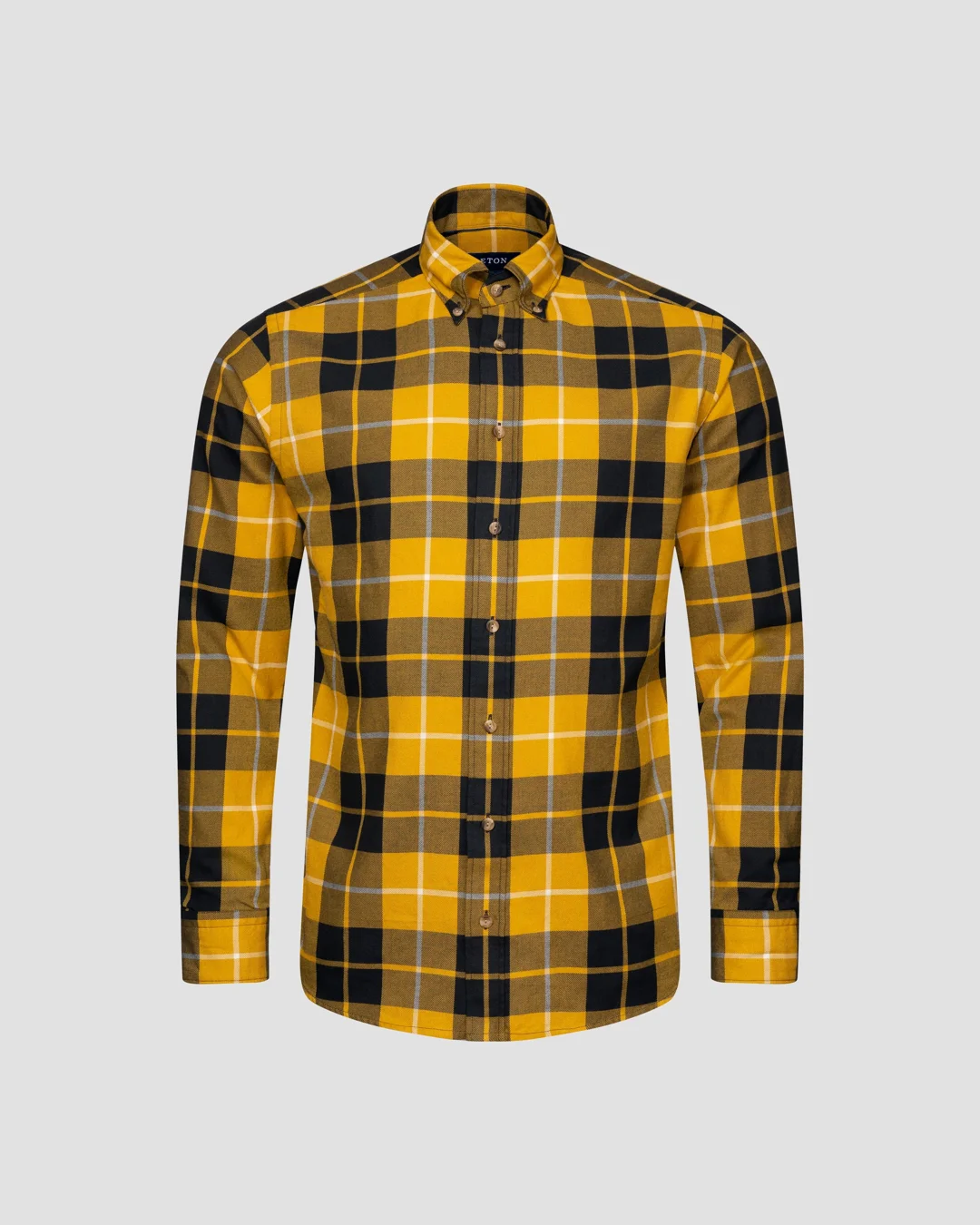 Yellow Checked Flannel Shirt - Eton Yellow Checked Flannel Shirt - Eton