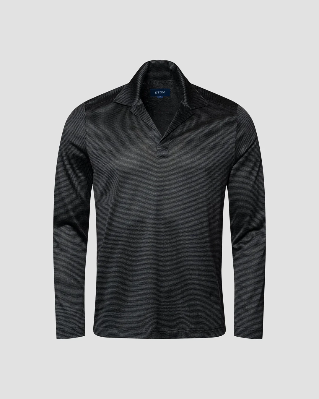Navy Filo di Scozia Jacquard Polo Shirt - Eton