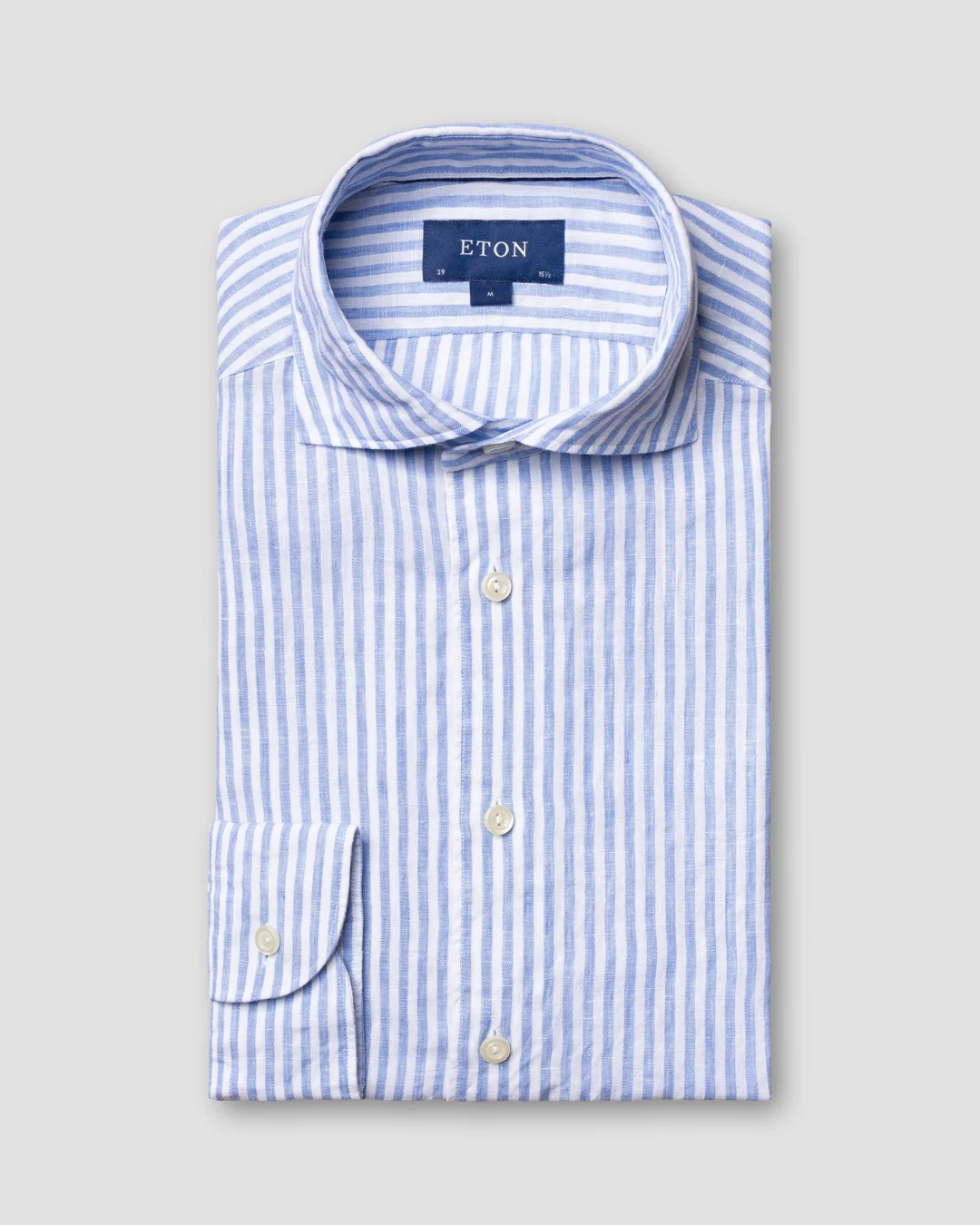 Blue Striped Linen Shirt - Eton