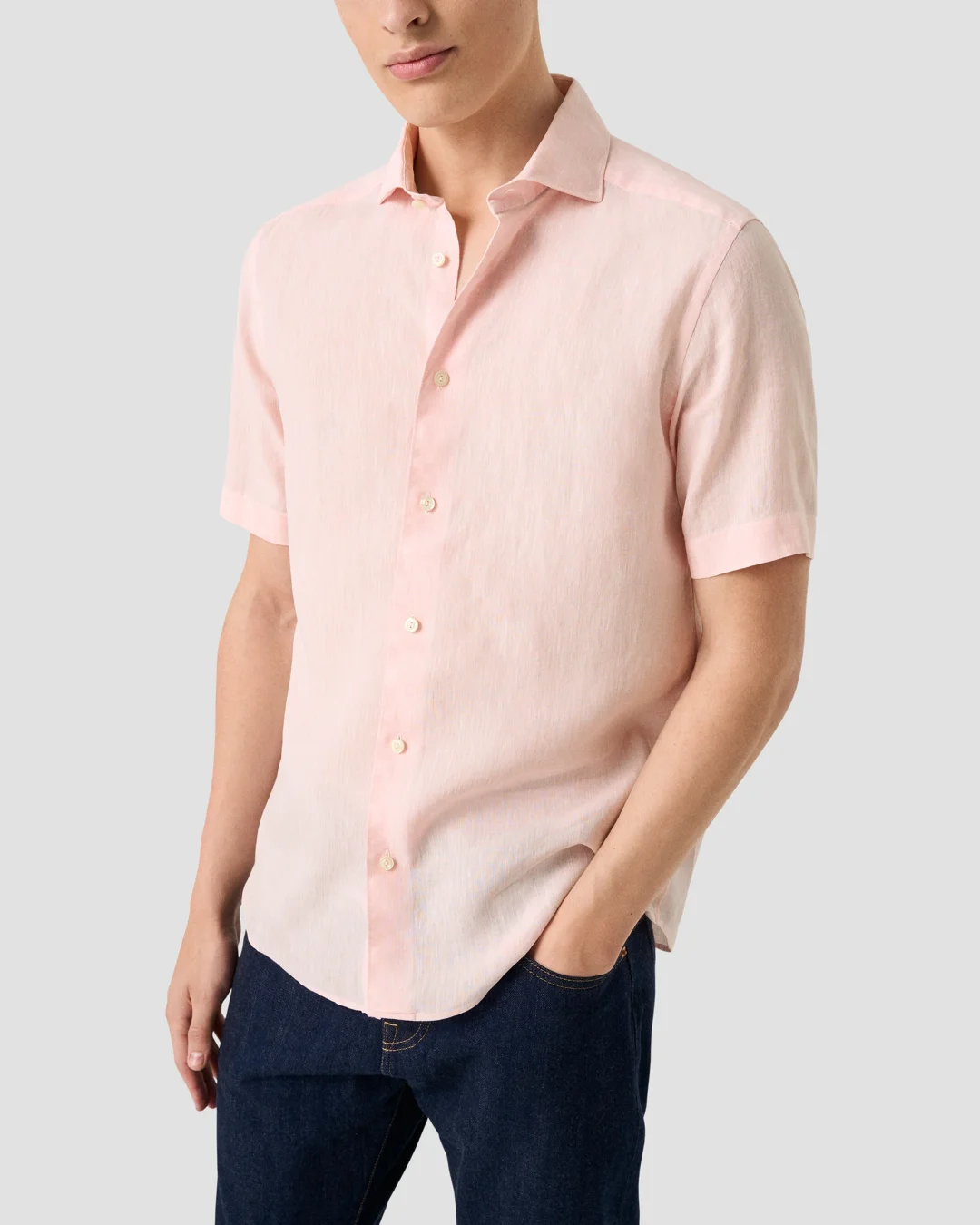 short sleeve pink dress shirt Tklpehg Mens Button Down Short Sleeve Shirts Cotton Linen Lapel Dress Shirt Solid Color Double Pocket Summer Casual Shirts Pink M
