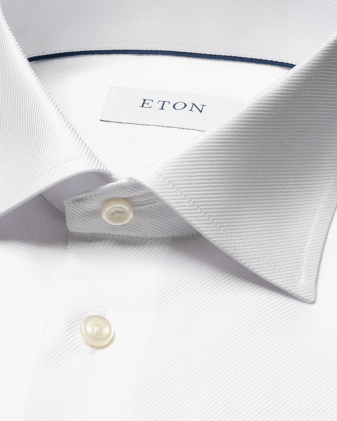 Eton Slim Fit Textured Twill Shirt White - Size: XL