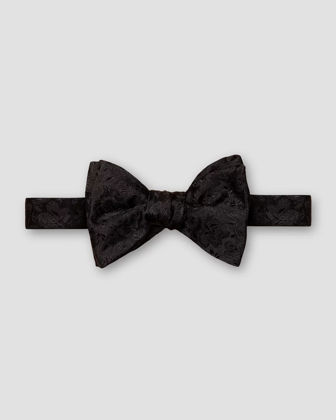 Black Floral Jacquard Silk Bow Tie — Self Tied - Eton