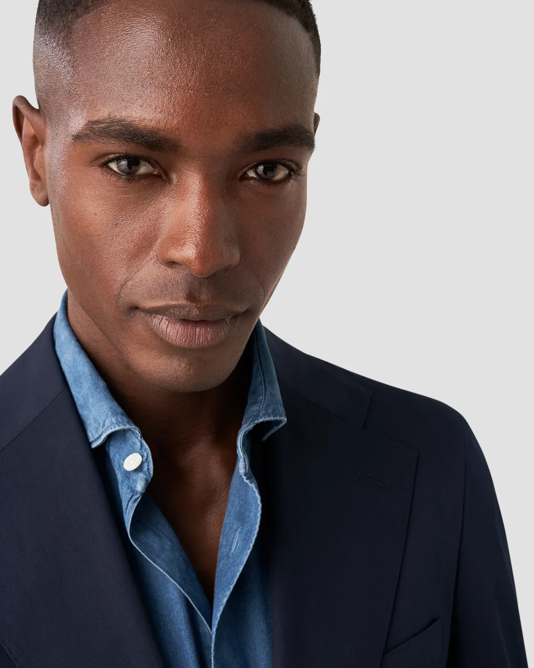 Dark Blue Lightweight Denim Shirt Eton