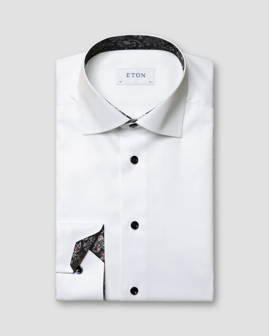 dress shirt with contrast trim Comfort Stretch Non-Iron Stripe Dress Shirt With Contrast Trim -  Brown/white
