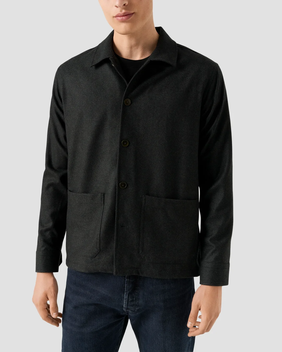 Herringbone Wool Cashmere Chore Jacket - Eton