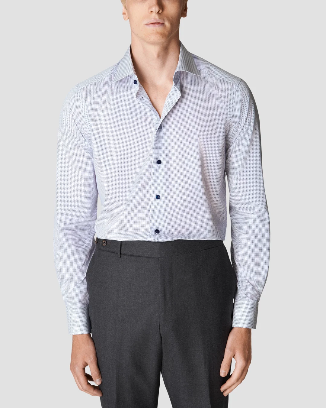 Eton Men's White Signature Twill Shirt - Extreme Cut Away - Slim Fit - White