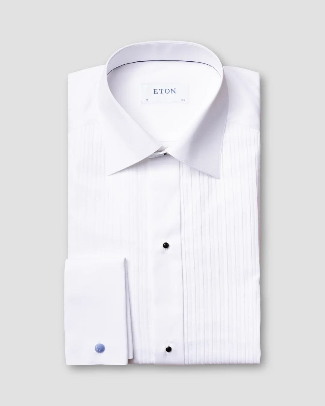 White Plissé Tuxedo Shirt - Eton