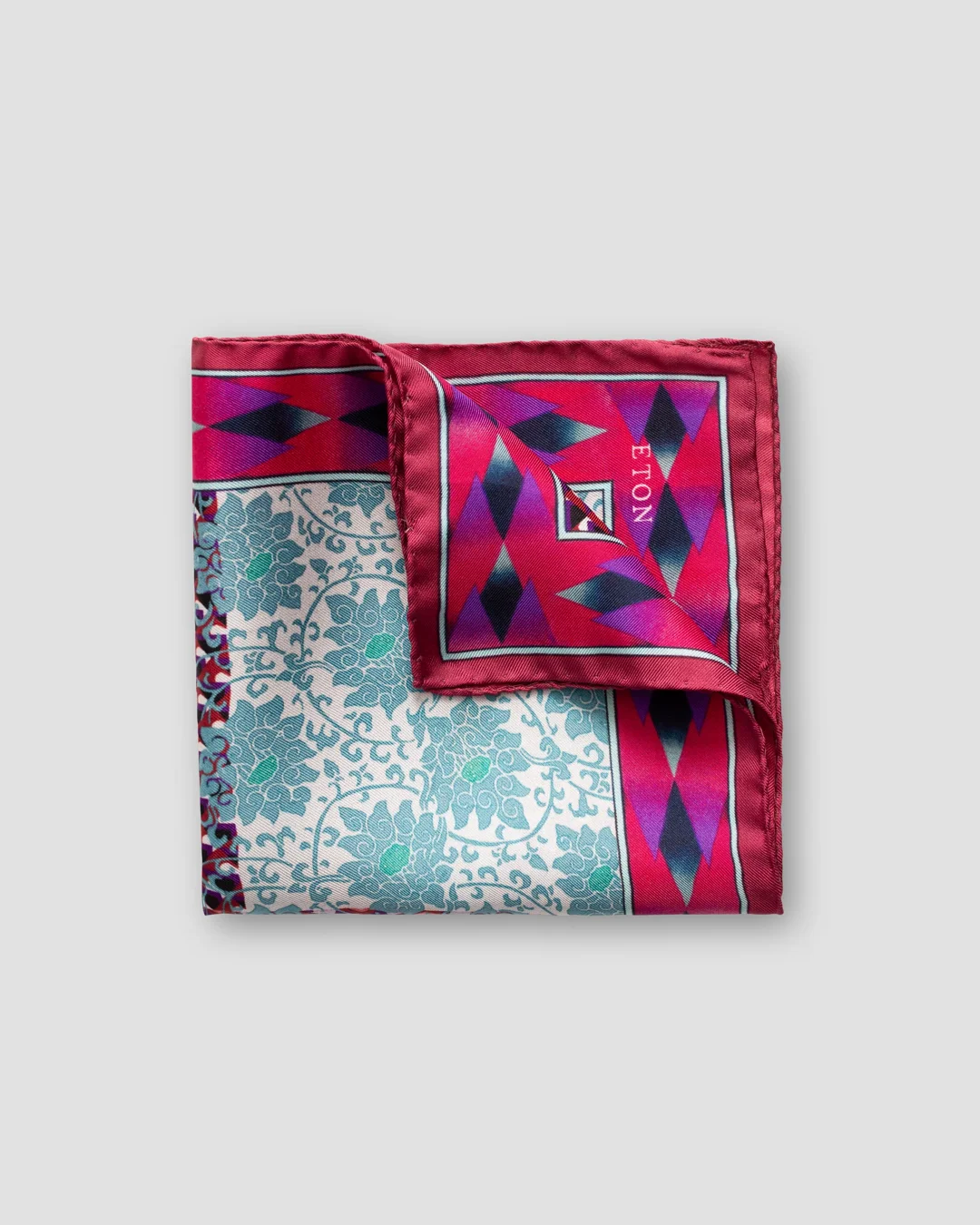 Pink patchwork pocket square - Eton