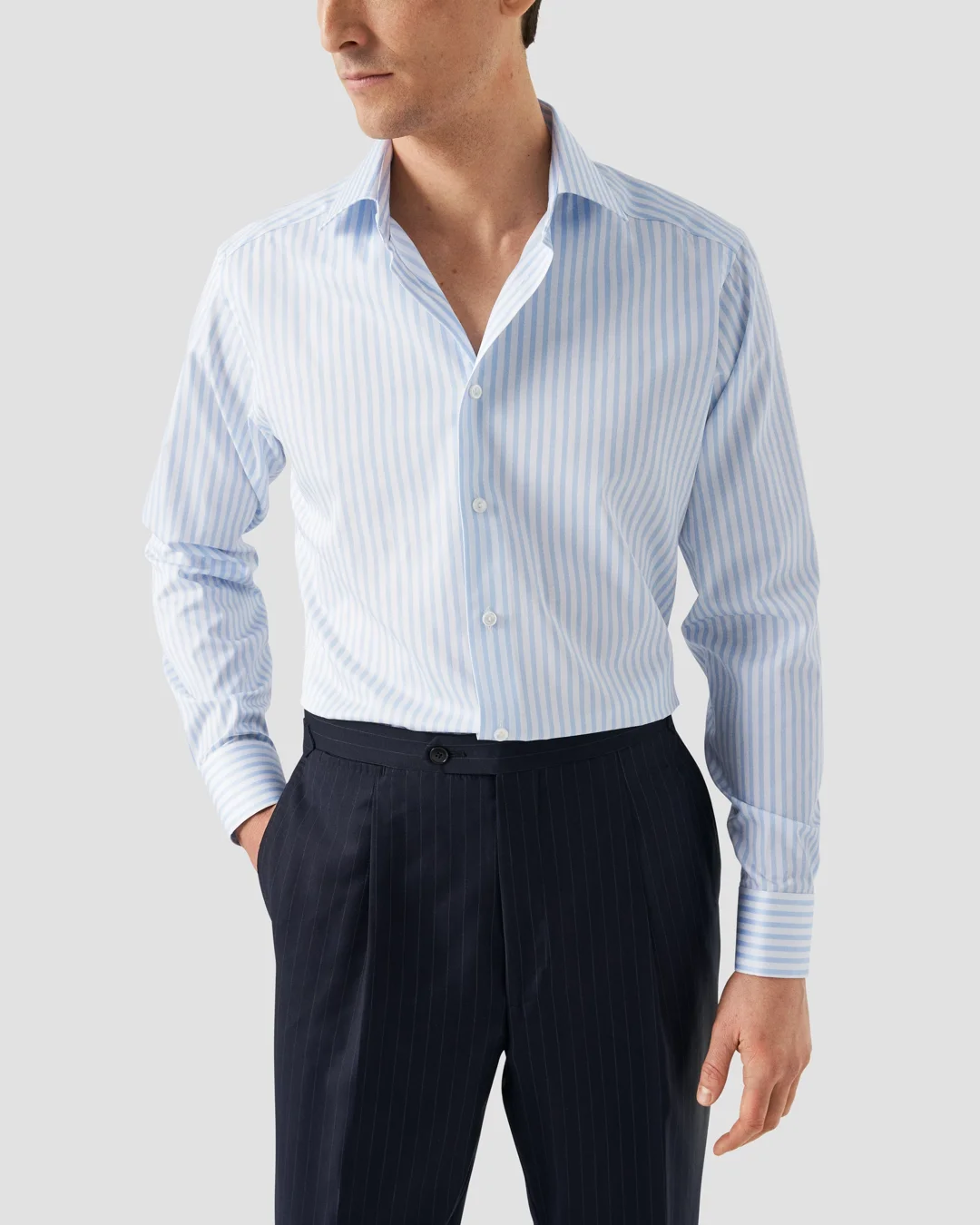 Striped Fine Satin Shirt - Eton